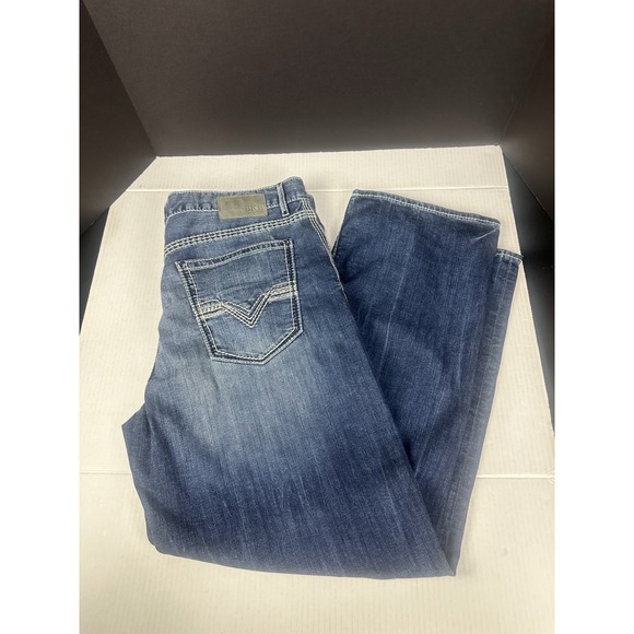 BKE Buckle Seth Loose Jeans Men 40x31 40R Light Wash Denim Blue Thick Stitch #26 - Picture 1 of 8